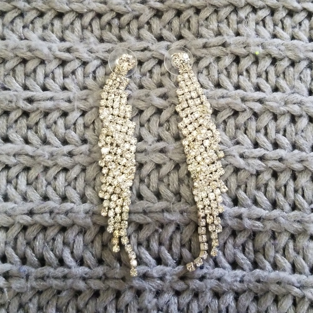 Silver Rhinestone Earrings